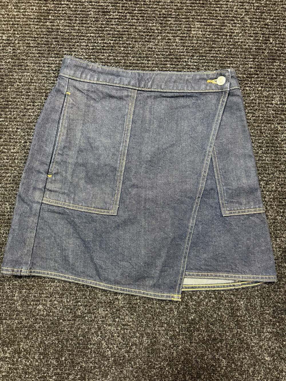 Country Road Womens Denim Wrap Mini Skort Size 6 Western Cowgirl Dark Academia P